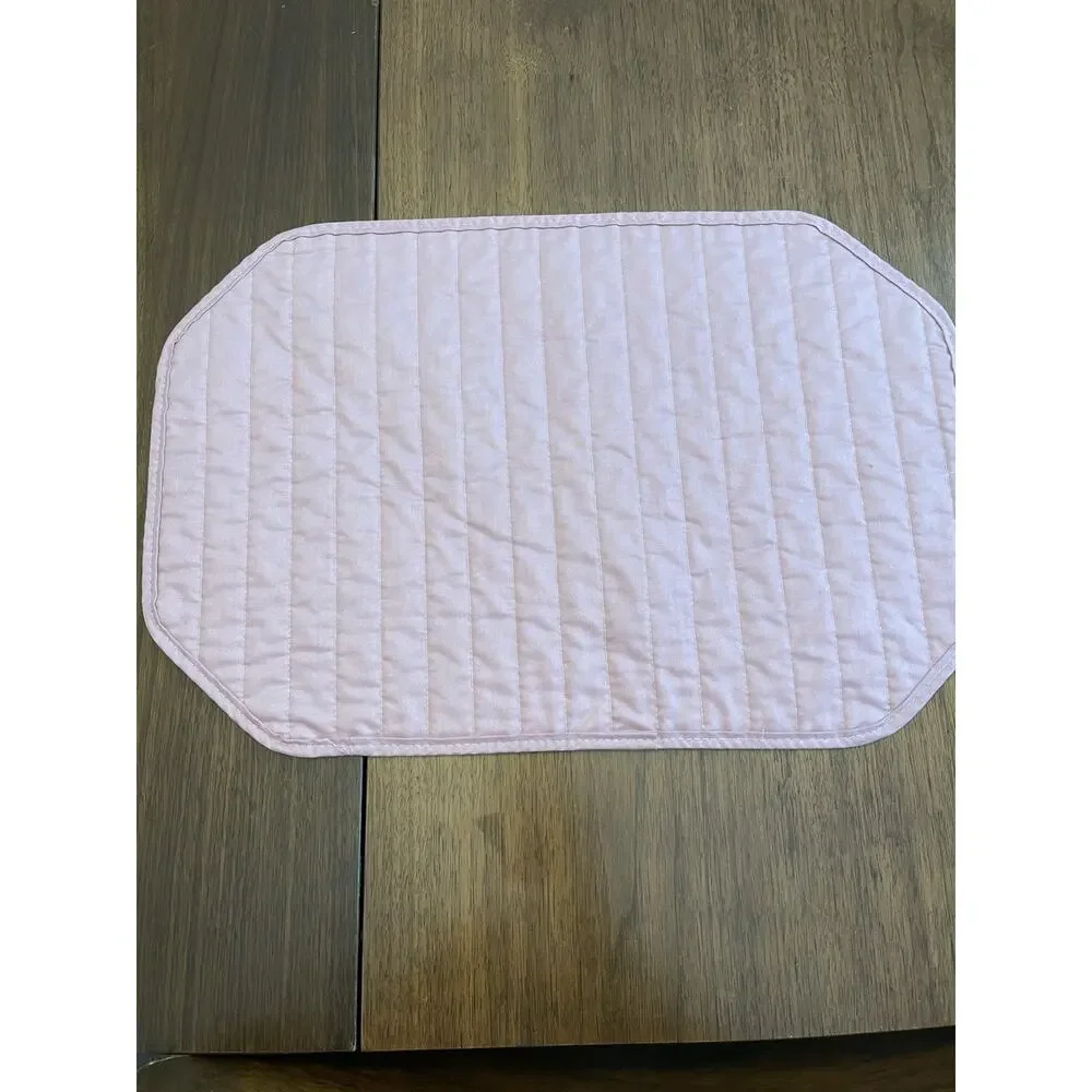 Grandma Core:Vintage 80s -90's Mauve (Pink) quilted Placemats Set Of 4